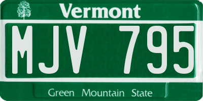 VT license plate MJV795