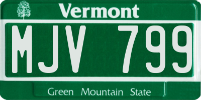 VT license plate MJV799