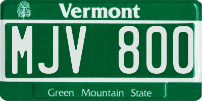 VT license plate MJV800