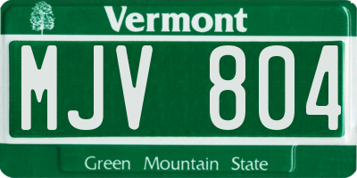 VT license plate MJV804