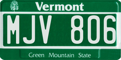VT license plate MJV806