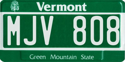 VT license plate MJV808