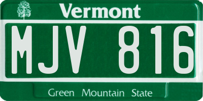 VT license plate MJV816