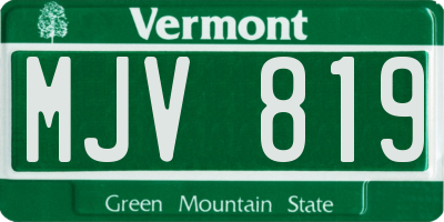 VT license plate MJV819