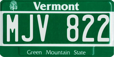 VT license plate MJV822