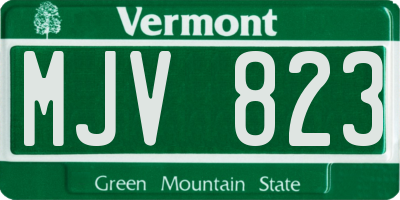 VT license plate MJV823
