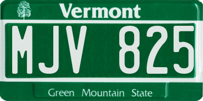 VT license plate MJV825