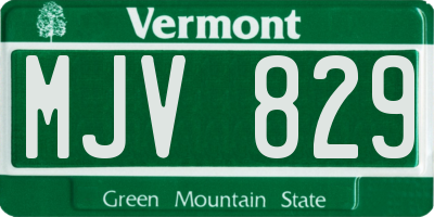 VT license plate MJV829