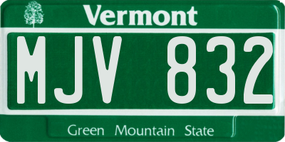 VT license plate MJV832