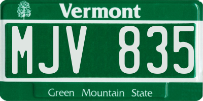 VT license plate MJV835
