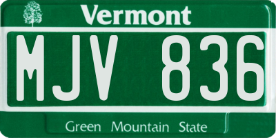 VT license plate MJV836