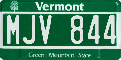 VT license plate MJV844