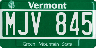 VT license plate MJV845