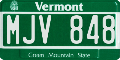 VT license plate MJV848