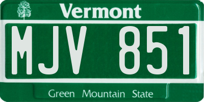 VT license plate MJV851
