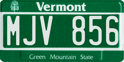 VT license plate MJV856
