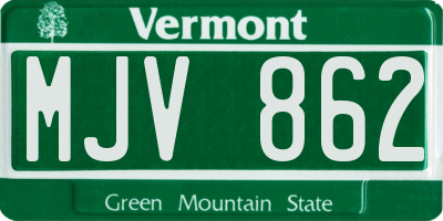VT license plate MJV862