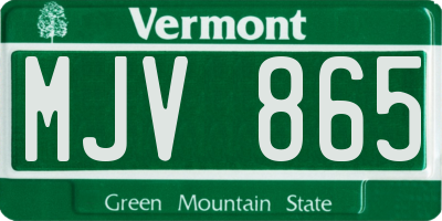 VT license plate MJV865