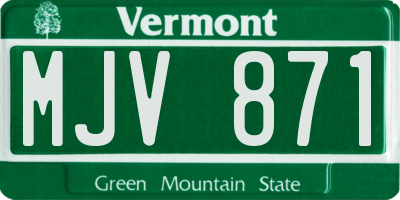 VT license plate MJV871