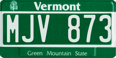 VT license plate MJV873
