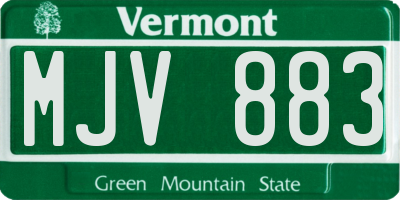 VT license plate MJV883