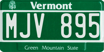 VT license plate MJV895