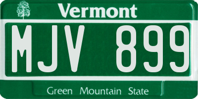VT license plate MJV899