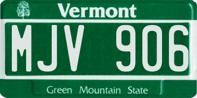 VT license plate MJV906