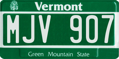 VT license plate MJV907