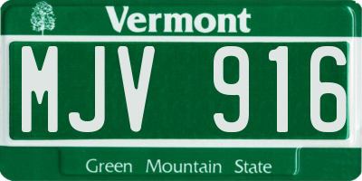 VT license plate MJV916