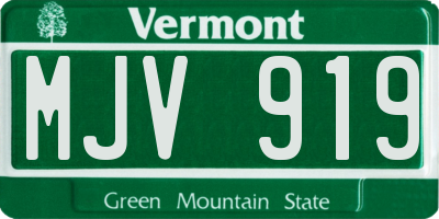 VT license plate MJV919