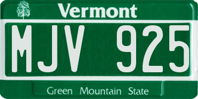 VT license plate MJV925