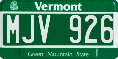VT license plate MJV926