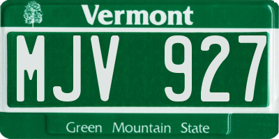 VT license plate MJV927