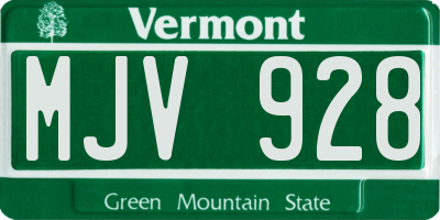VT license plate MJV928