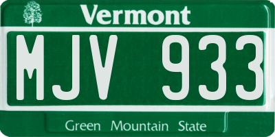 VT license plate MJV933