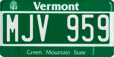 VT license plate MJV959