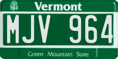 VT license plate MJV964