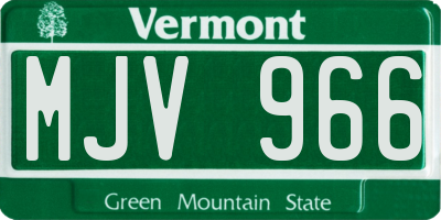 VT license plate MJV966
