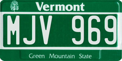 VT license plate MJV969