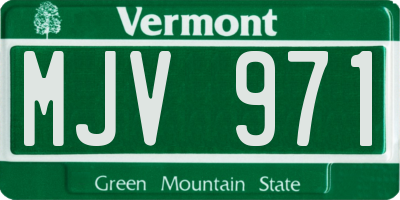 VT license plate MJV971