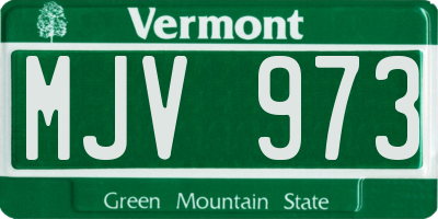 VT license plate MJV973