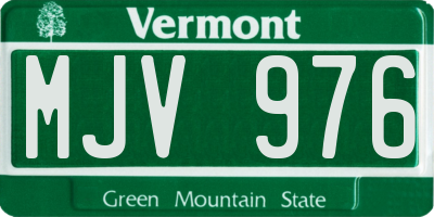 VT license plate MJV976
