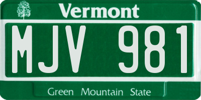 VT license plate MJV981