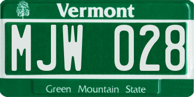 VT license plate MJW028