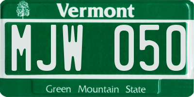 VT license plate MJW050