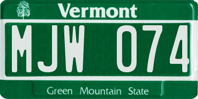 VT license plate MJW074