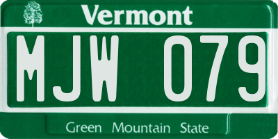 VT license plate MJW079