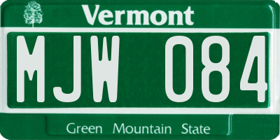 VT license plate MJW084
