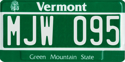 VT license plate MJW095